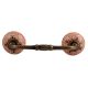 Orange Ceramic Floral Bridge Wardrobe Handle